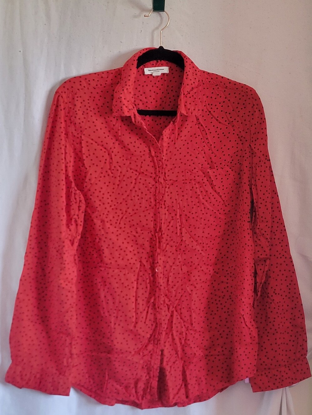 Beach Lunch Lounge Red Polka Dot Button-Up Shirt